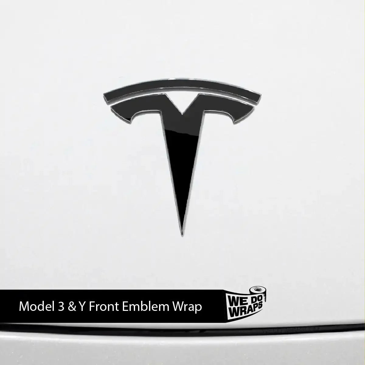 3M Gloss Black Tesla Emblem Decals (Front + Back) | Model Y