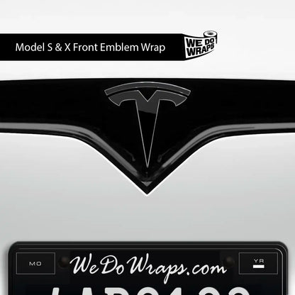 3M Gloss Black Tesla Emblem Decals (Front + Back) | Model X