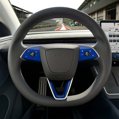 3M Deep Blue Metallic Tesla Steering Wheel Trim Decal Kit (3pcs) | M3 2024+ Refresh