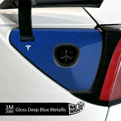 3M Deep Blue Metallic Tesla Charge Port Wrap | Model 3