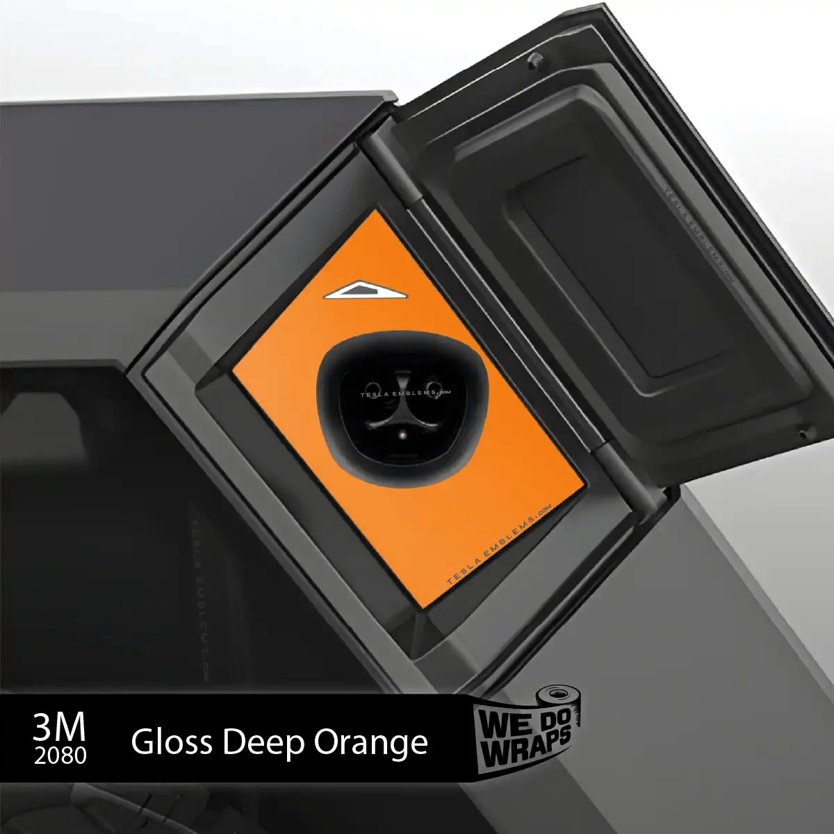 3M Gloss Deep Orange Tesla Charge Port Wrap | Cybertruck