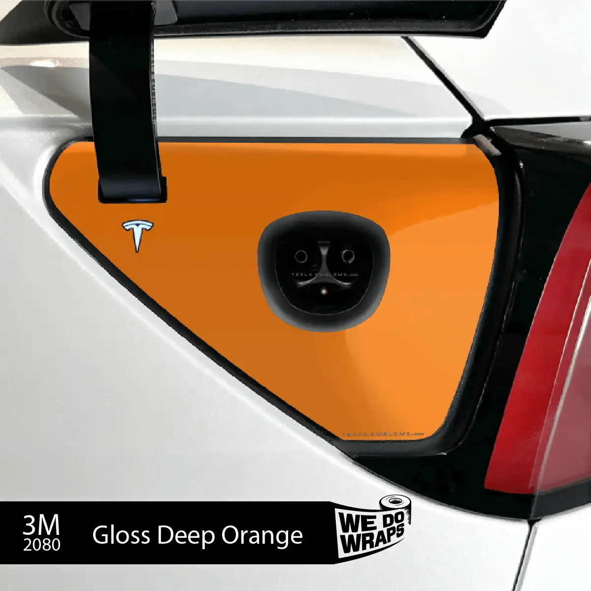 3M Gloss Deep Orange Tesla Charge Port Wrap | Model Y
