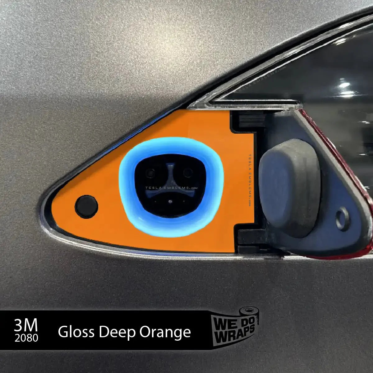 3M Gloss Deep Orange Tesla Charge Port Wrap | Model X