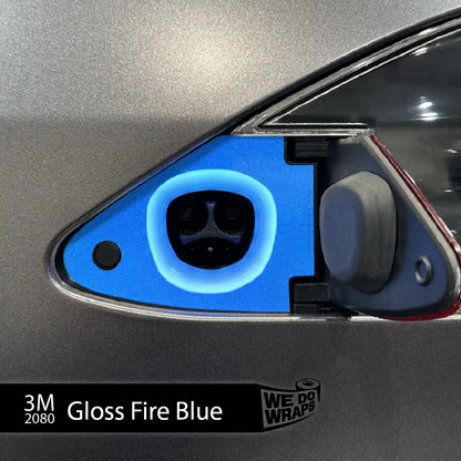 3M Gloss Fire Blue Tesla Charge Port Wrap | Model S