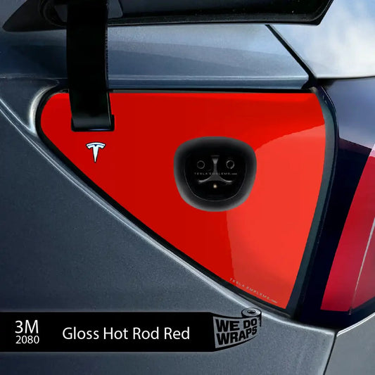 3M Gloss Hot Rod Red Tesla Charge Port Wrap | Model Y