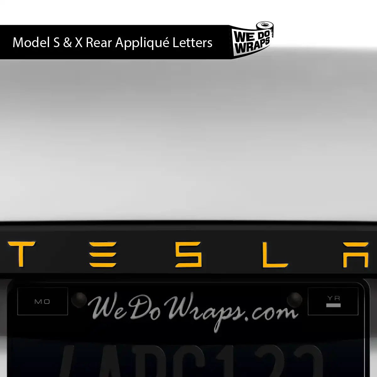 3M Gloss Sunflower Yellow Tesla Emblem Decals (Front + Back) | Model S