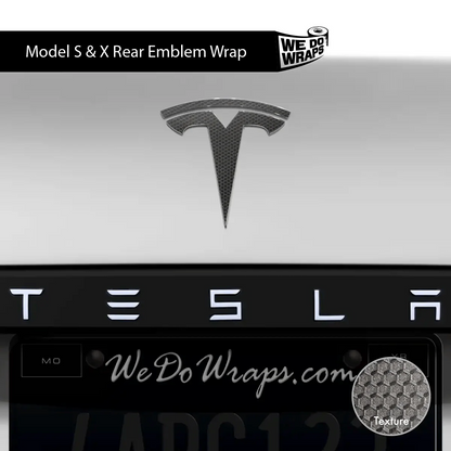 3M Matrix Black Tesla Emblem Decals (Front + Back) | Model S