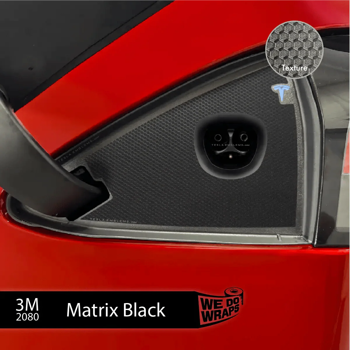Matrix Wrapping 3M Matrix Black Tesla Charge Port Wrap | Model S – NTXGlow