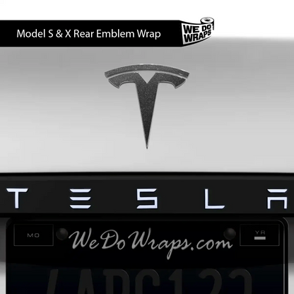 3M Matte Black Metallic Tesla Emblem Decals (Front + Back) | Model X