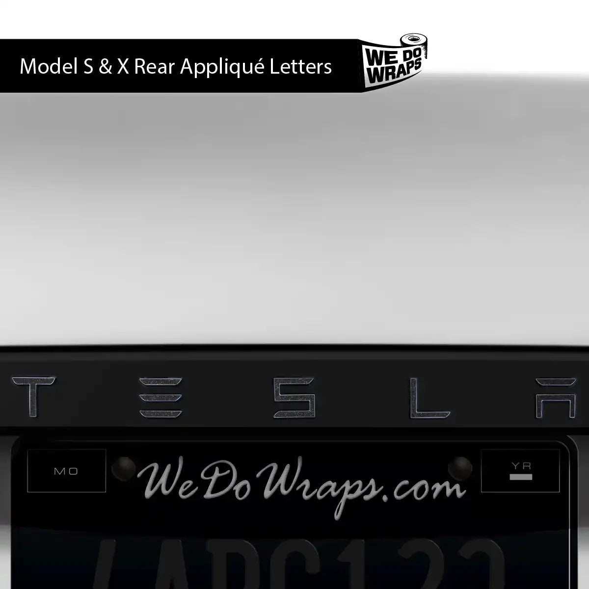 3M Matte Black Metallic Tesla Emblem Decals (Front + Back) | Model X
