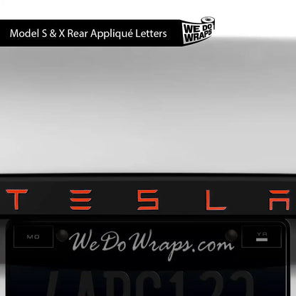 3M Matte Red Tesla Emblem Decals (Front + Back) | Model S