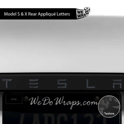 3M Shadow Black Camo Tesla Emblem Decals (Front + Back) | Model S