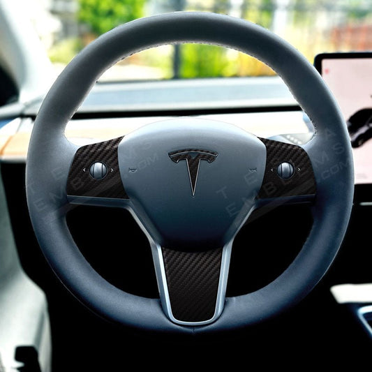 3M Carbon Fiber Tesla Steering Wheel Wrap | MY 2019-'25
