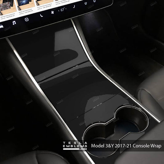 3M Gloss Black | Tesla Center Console Wrap Kit | Model Y ’19-20