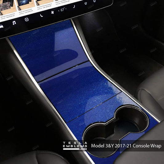 3M Deep Blue Metallic | Tesla Center Console Wrap Kit | Model Y ’19-20