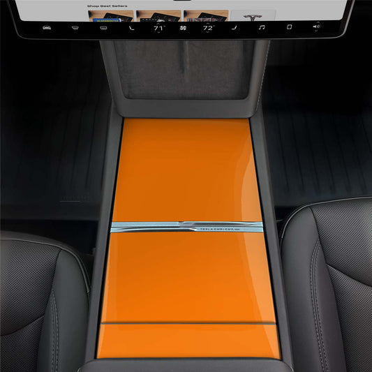 3M Gloss Deep Orange | Tesla Center Console Wrap Kit | Model 3 '24-26 Refresh
