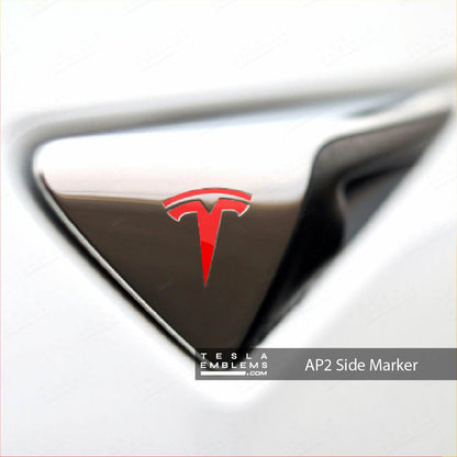 3M Gloss Dragon Fire Red Tesla Autopilot Camera Side Marker Decals (2pcs)