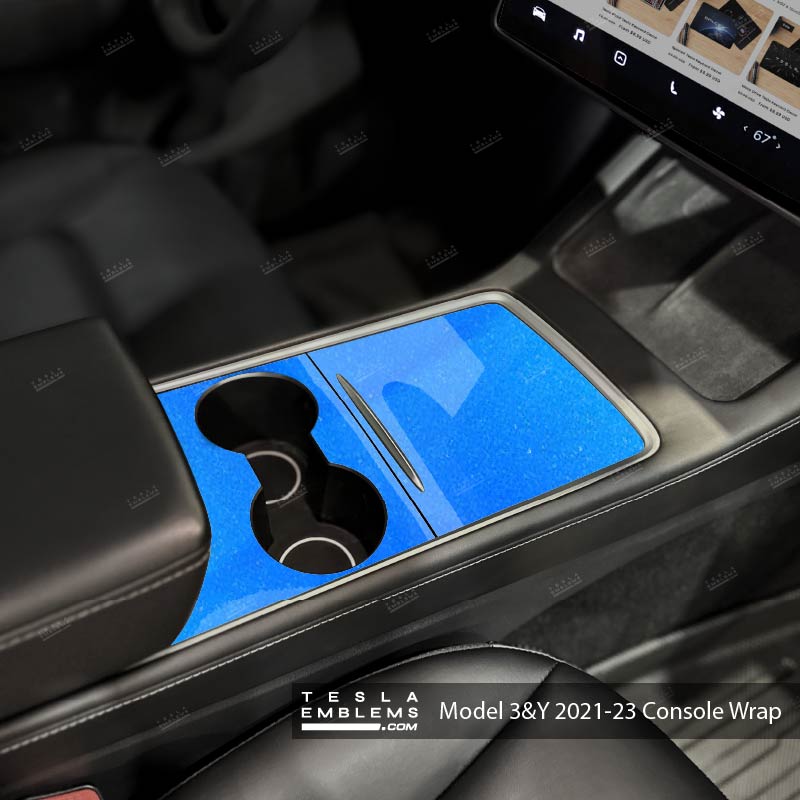 3M Gloss Fire Blue | Tesla Center Console Wrap Kit | Model 3 '21-24