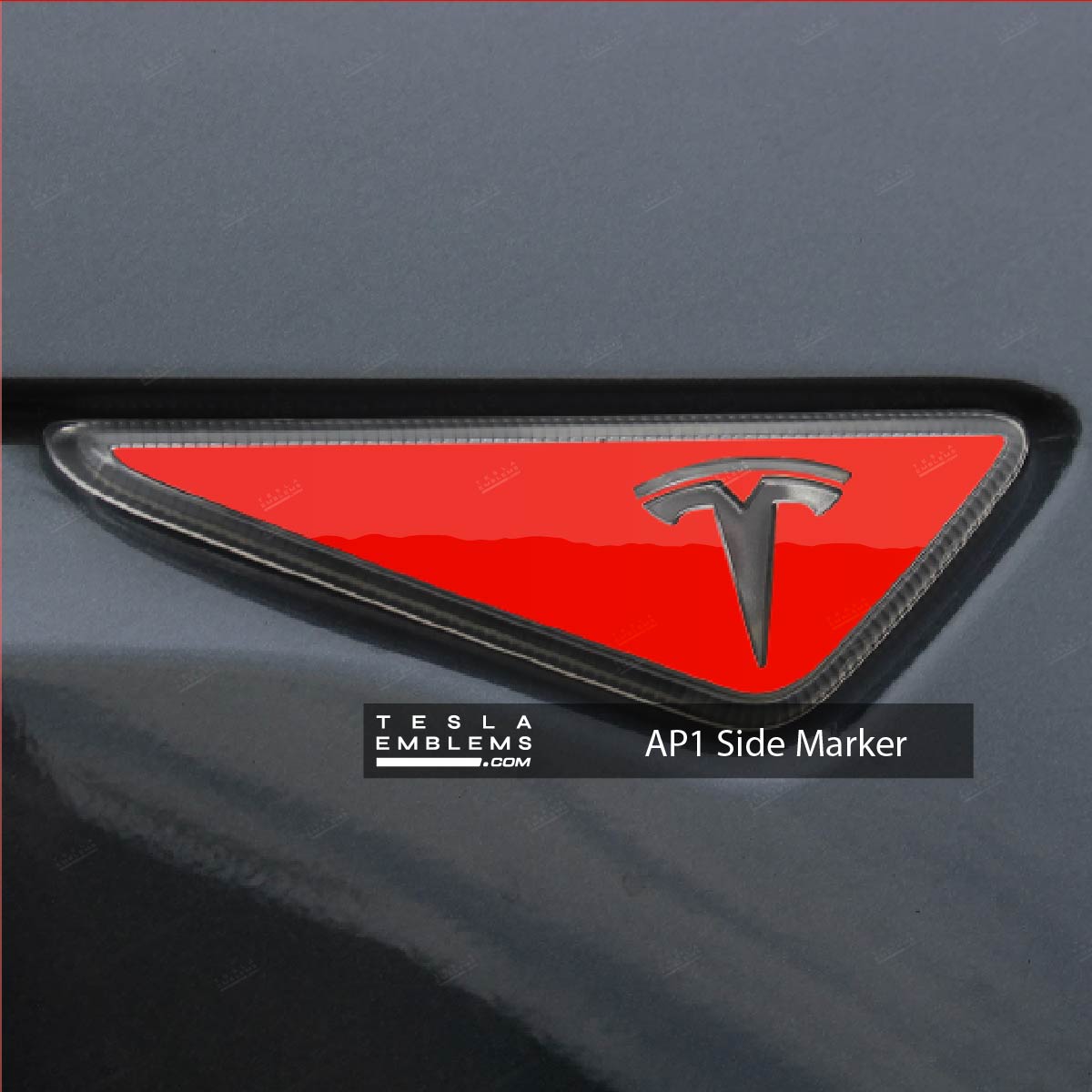 3M Gloss Hot Rod Red Tesla AP1 Side Marker Wrap (2pcs)