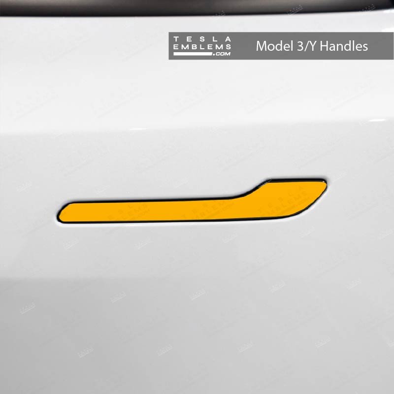3M Gloss Sunflower Yellow Tesla Door Handle Decals (4pcs)