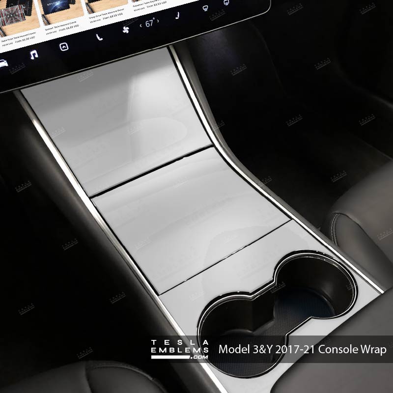 3M Gloss White | Tesla Center Console Wrap Kit | Model Y ’19-20