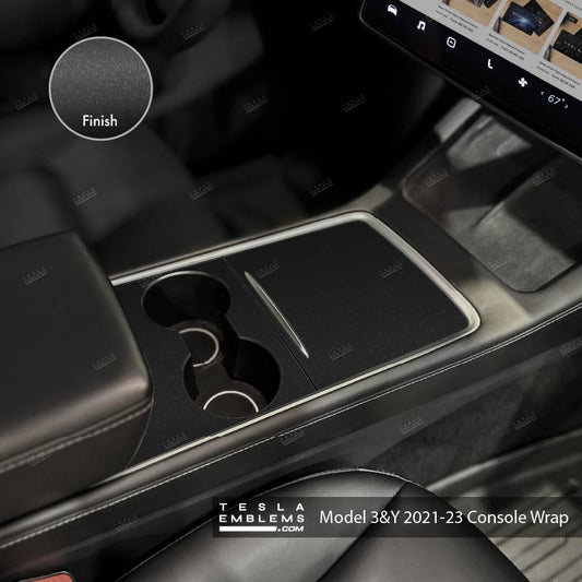 3M Matte Black Metallic | Tesla Center Console Wrap Kit | Model Y '21-25