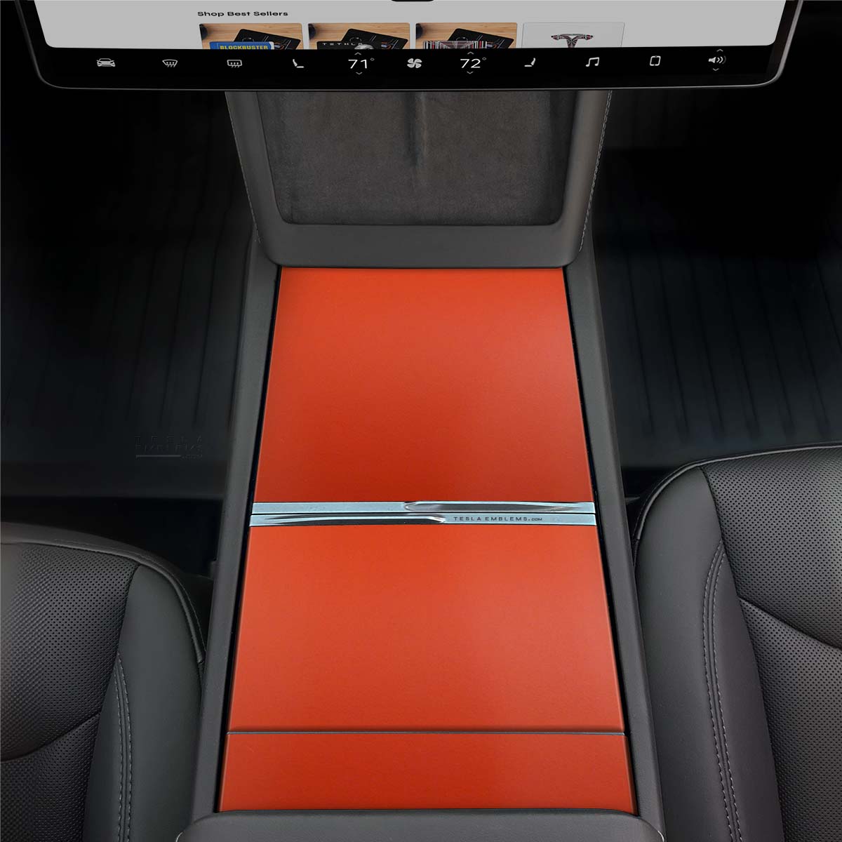 3M Matte Red | Tesla Center Console Wrap Kit | Model Y 2026 – NTXGlow