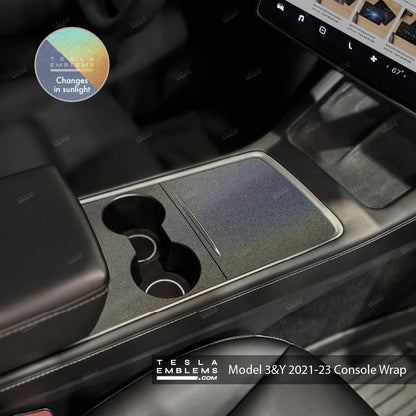 3M Satin Psychedelic Flip | Tesla Center Console Wrap Kit | Model Y '21-25
