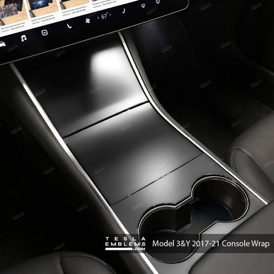 3M Satin Black | Tesla Center Console Wrap Kit | Model Y ’19-20