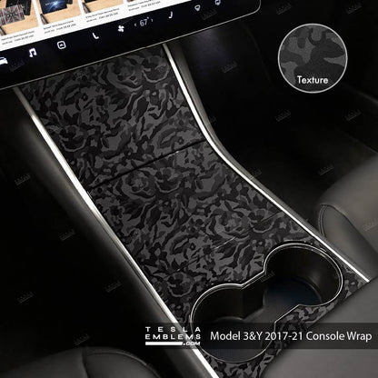 3M Shadow Black Camo | Tesla Center Console Wrap Kit | Model Y ’19-20