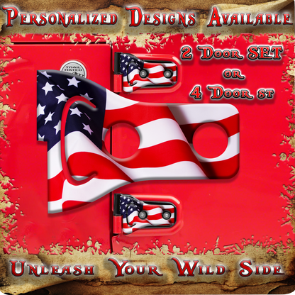 American flag Door hinge decals 3