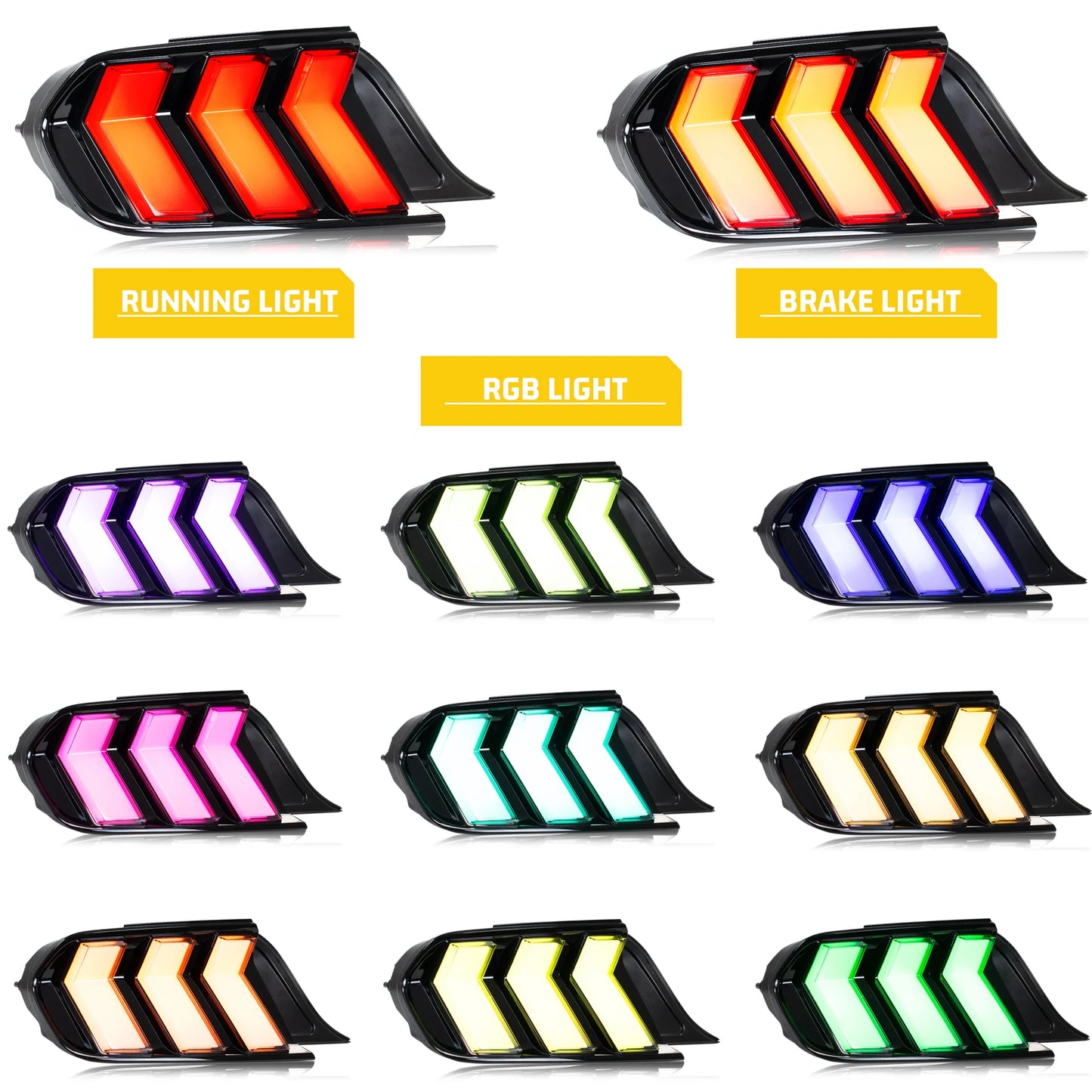 15 - 23 Ford Mustang s650 style RGB tail lights