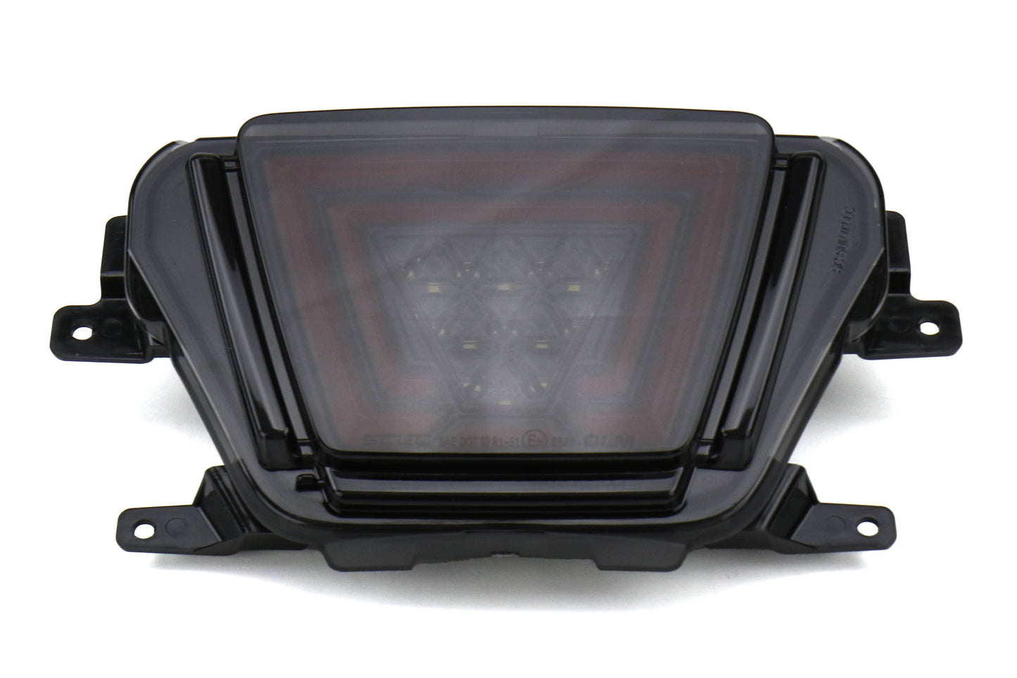 OLM V1 F1 Style Rear Brake / Fog / Reverse Light - Smoke Lens / Gloss Black Base / Red Bar) - 2020-2024 Toyota GR Supra