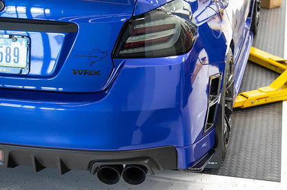 OLM Paint Matched/Gloss Black Rear Bumper Lip - World Rally Blue - 2015-2021 Subaru WRX / STI
