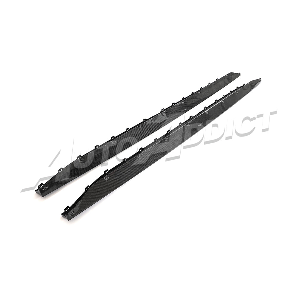 2021-2026 BMW G80 M3 Dry Gloss Double Sided Carbon Fiber V3 Side Skirts Pair