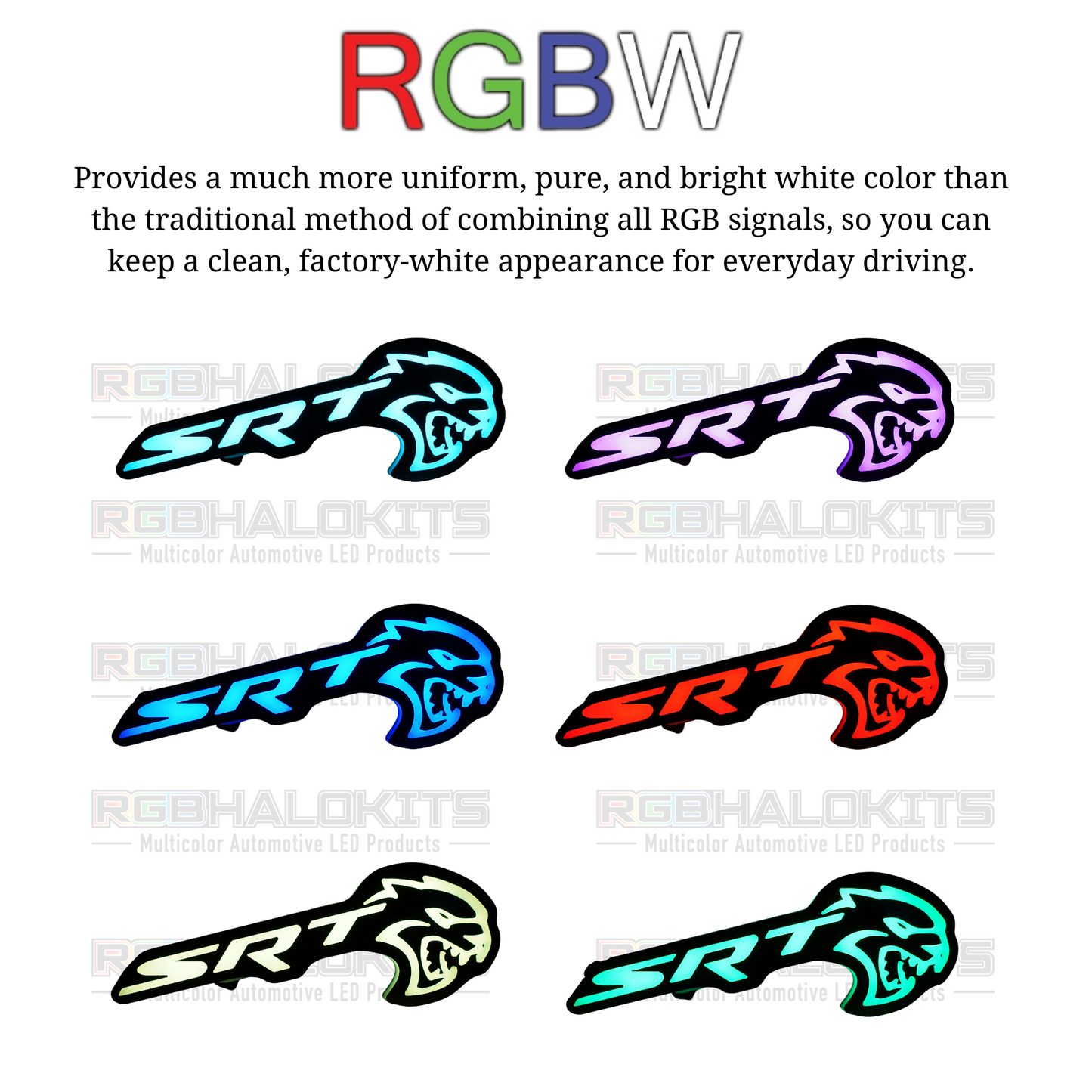 SRT Hellcat LED Emblem Badge: (Multicolor)