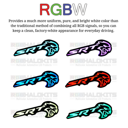 SRT Hellcat LED Emblem Badge: (Multicolor)