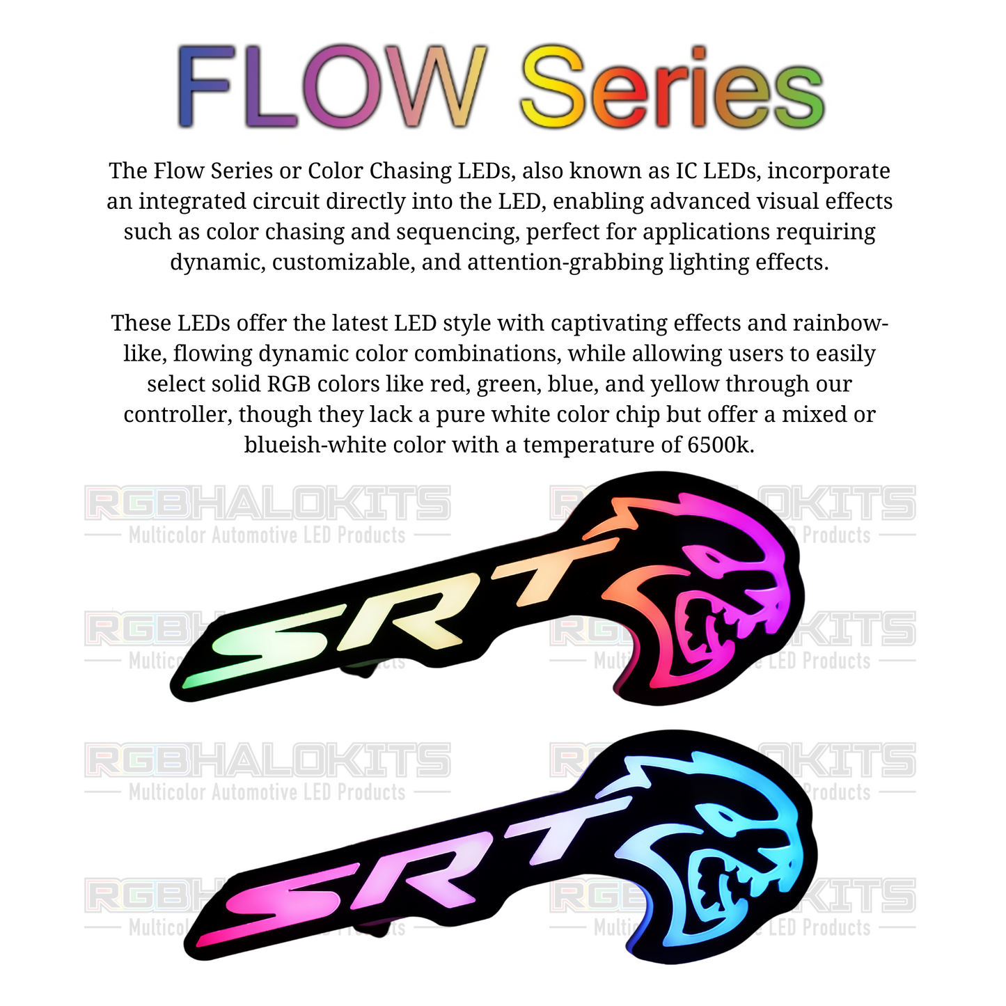 SRT Hellcat LED Emblem Badge: (Multicolor)