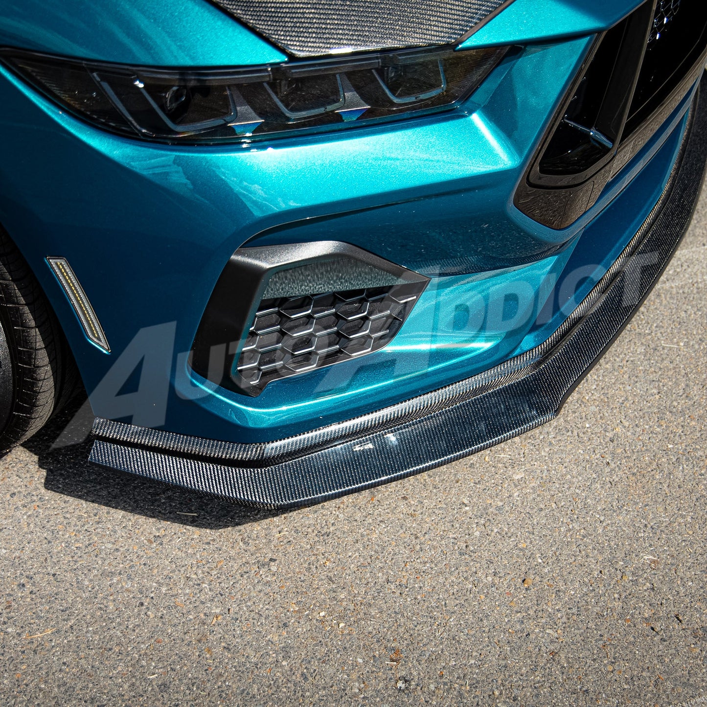 2024-2026 Mustang EcoBoost/GT S650 Type-OE Carbon Fiber Double Sided Lower Chin Splitter