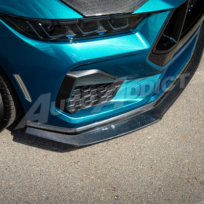 2024-2026 Mustang EcoBoost/GT S650 Type-OE Carbon Fiber Double Sided Lower Chin Splitter