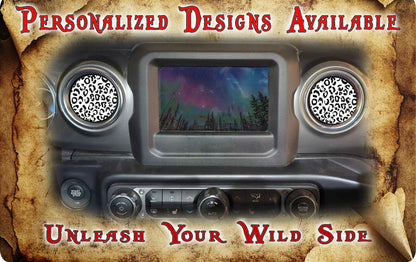 Steering wheel decal black and white leopard print 153