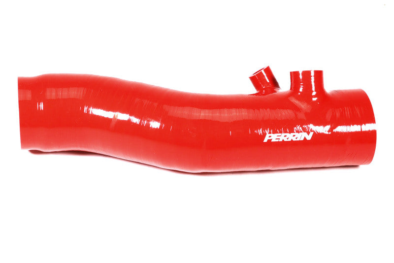 Perrin [22-24 WRX] Red/Black 3in Turbo Inlet Hose w/ Nozzle - Longer Version | PSP-INT-425