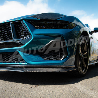 2024-2026 Mustang EcoBoost/GT S650 Type-OE Carbon Fiber Double Sided Lower Chin Splitter