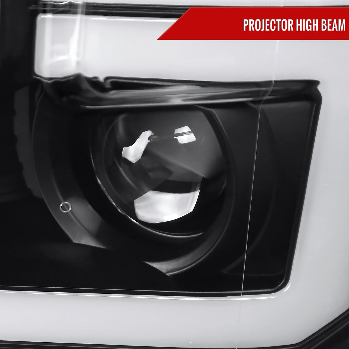 2015??2017 Ford F-150 LED Bar Projector Headlights w/ Switchback Sequential Turn Signals, Amber LED & Pulsing Glow (Black Housing / Clear Lens)