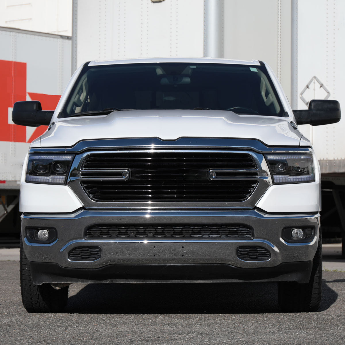 2019??2024 Dodge RAM 1500 LED Bar Projector Headlights w/ Switchback Sequential Turn Signals, Amber LED & Pulsing Glow (Matte Black Housing / Clear Lens)
