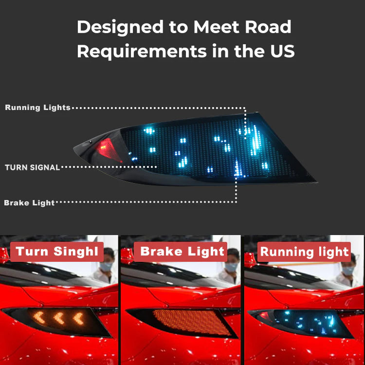 NTXGLOW Grid RGB LED tail lights (2022 - 2025 Subaru BRZ GR86)