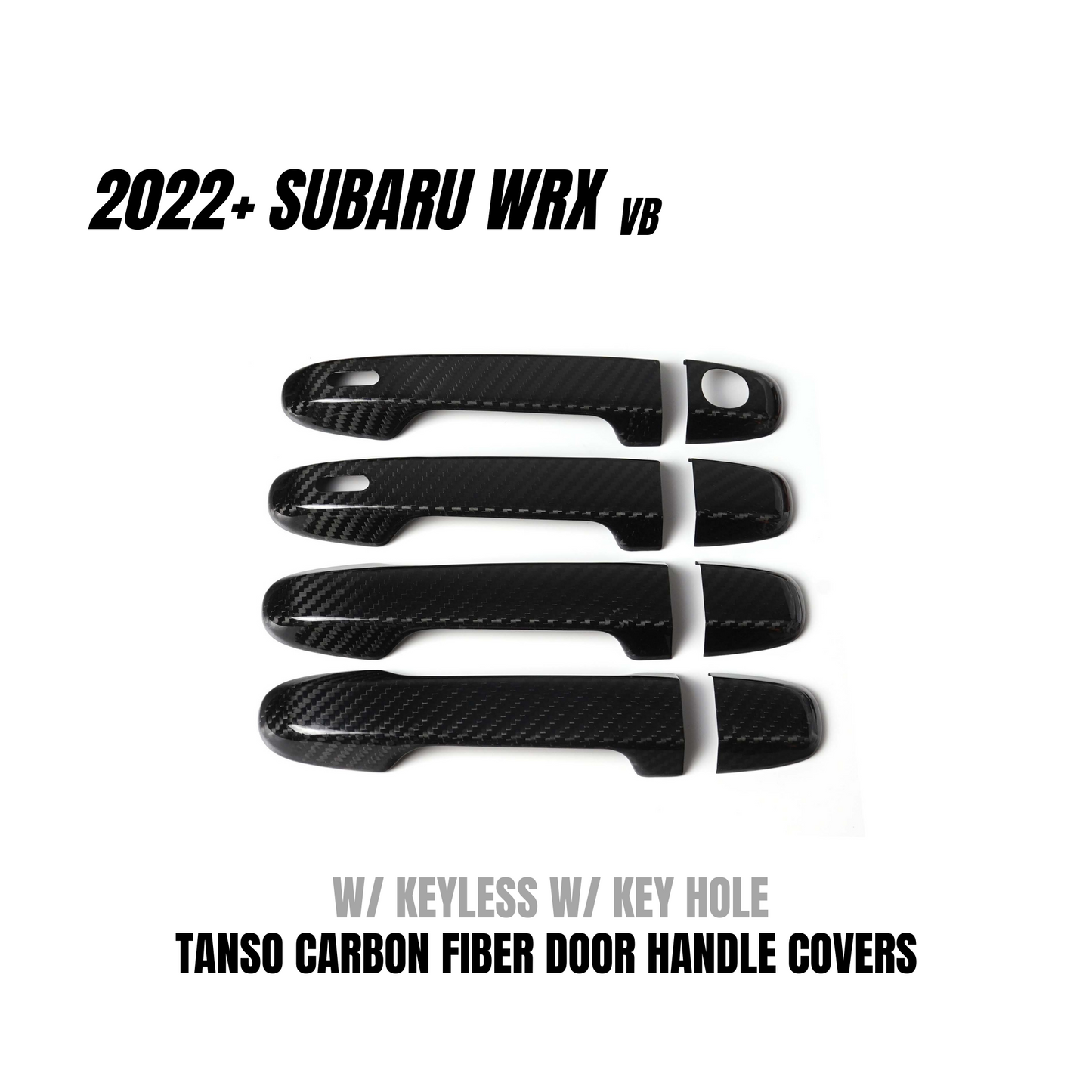 JDMuscle [22-25 WRX] Tanso Dry Carbon Fiber Door Handle Covers w/ Gloss Finish