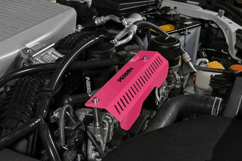 Perrin [22-25 WRX] Pulley Cover | Short Version - Works w/AOS System - Hyper Pink | PSP-ENG-154HP