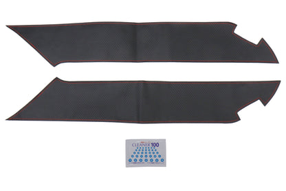 OLM Carbon Look Kick Guard Protection Set with Red Stitching - 2013-2021 Scion FR-S / Subaru BRZ / Toyota 86