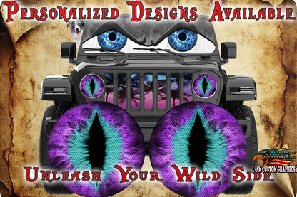 Purple and teal for a round headlight. 53